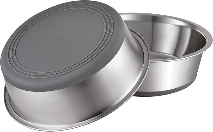 Nonslip Stainless Steel Dog Cat Bowls, 2  Cup, 2 Count