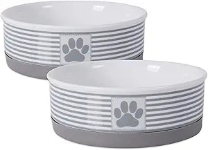 Ceramic Pet Collection, Medium Set, 6x2", Gray, 2 Piece